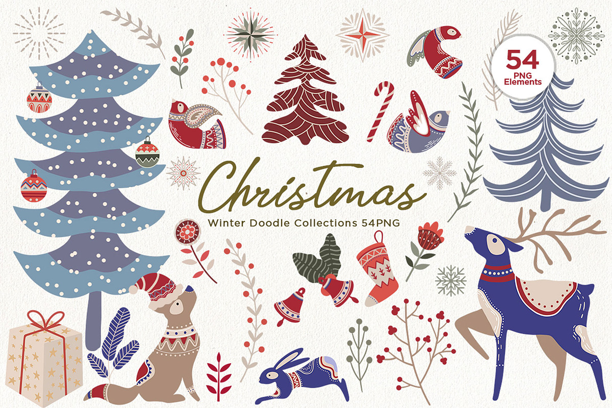 Christmas Doodle Collection, a Decorative Illustration by Papatongartist (Photo 1 of 4)