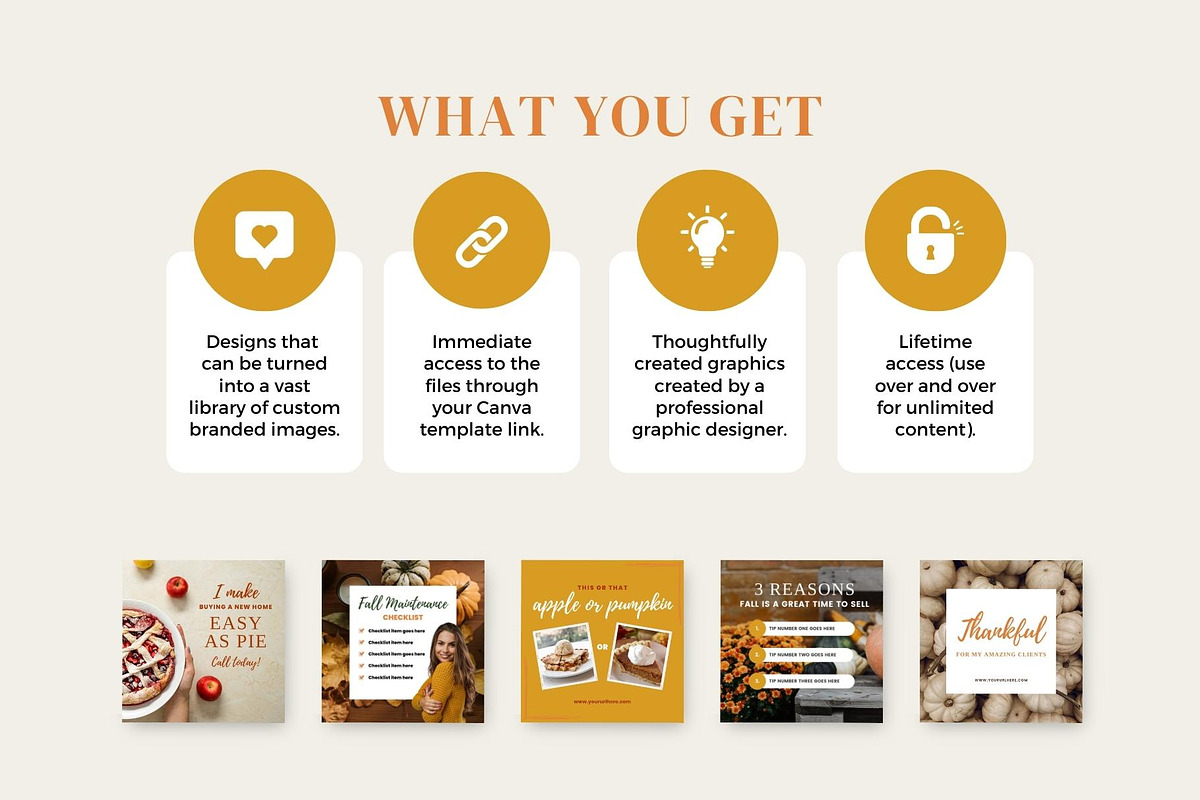 Fall Real Estate Instagram Posts, a Social Media Template by Ciera ...