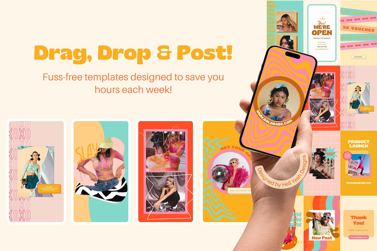 Bold Retro Branding Starter Kit, a Branding & Logo Template by Hell Yeah Designs (Photo 16 of 22)
