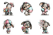 Whimsical Easter Bunny Clipart, an Illustration by CreationArt (Thumbnail 3 of 6)