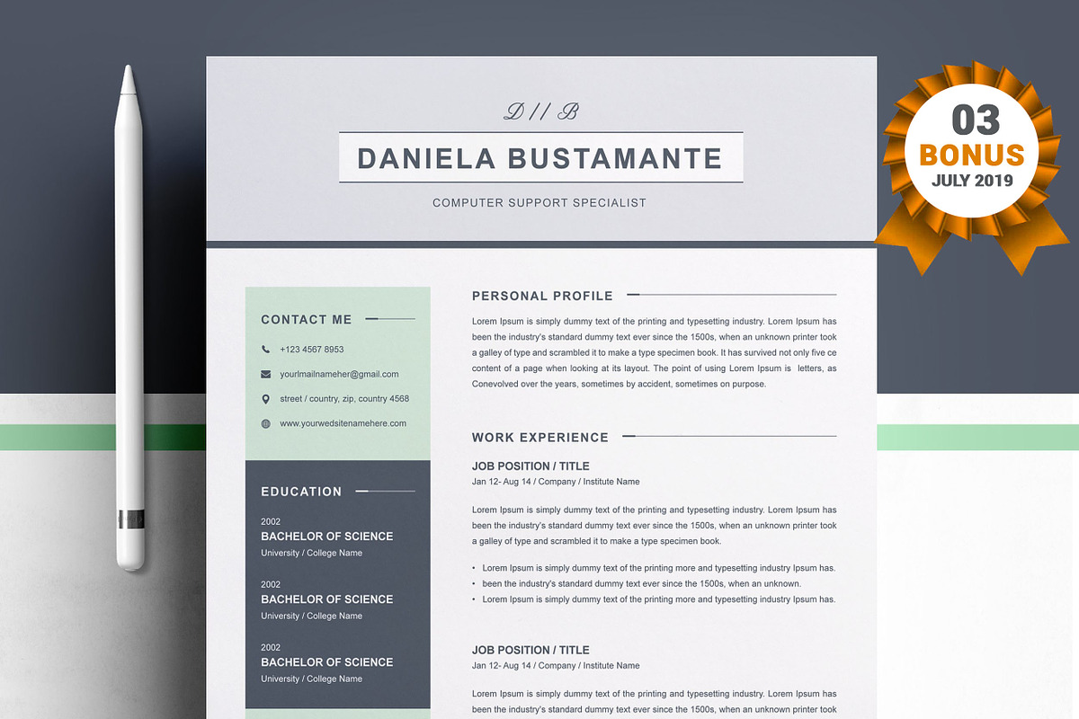 Resume/CV Bundle | 200+ for $29, a Resume Template by ResumeInventor (Photo 65 of 207)