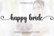 Happy Bride | Script Font, a Handwritten Font by Scratchones (Thumbnail 1 of 9)