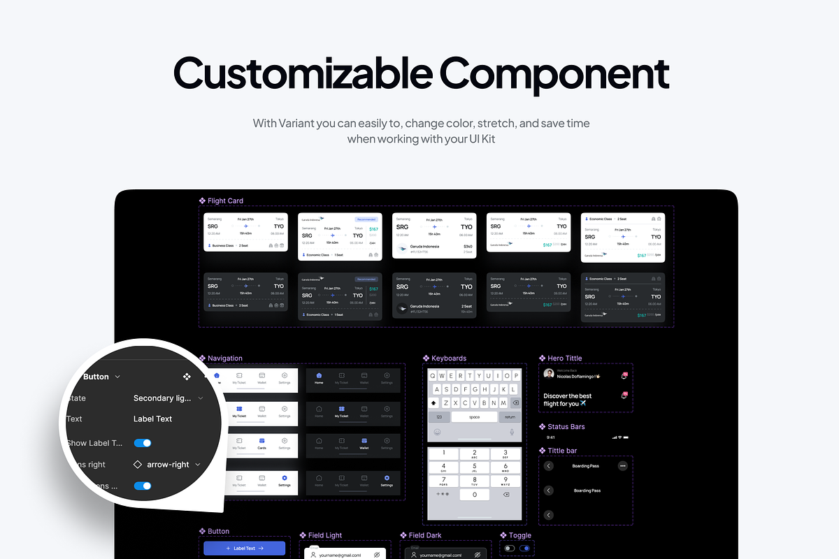 Highfly - Flight Booking Mobile App, an UI Kit Template by pickolabstudio (Photo 4 of 5)
