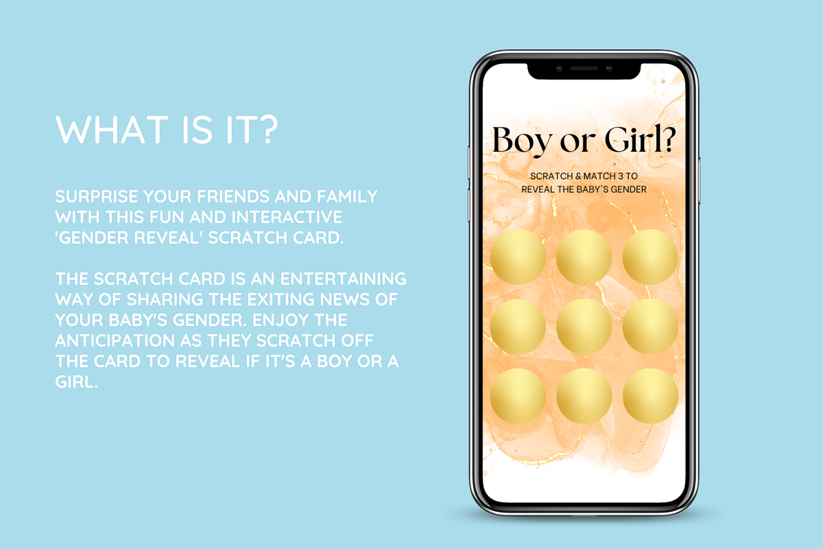 Gender Reveal Digital Scratch Card, an Email Template by SunshineStudioBoutique (Photo 3 of 7)