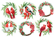 Christmas watercolor clipart, a Decorative Illustration by Hanna Hryharenka (Thumbnail 8 of 19)