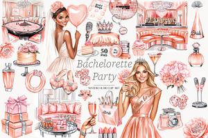 Bachelorette Party Clipart Set, a Person Illustration by GlamArtZhanna
