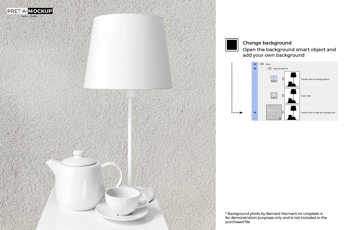Lamp and Tea Set Mockup, a Cups & Container Mockup by Pret-a-Mockup (Photo 3 of 9)