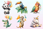 Cute Safari Party Animal Watercolor, a Graphic by CitraGraphics (Thumbnail 2 of 4)