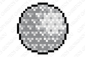 Golf Ball Pixel Art Eight Bit Sports, a Sport Illustration by Christos Georghiou
