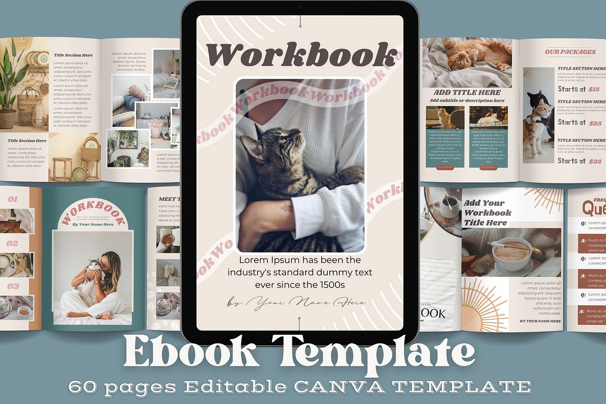 60-Page Canva Ebook workbookTemplate, a Templates & Theme by iloveTemplate (Photo 1 of 5)