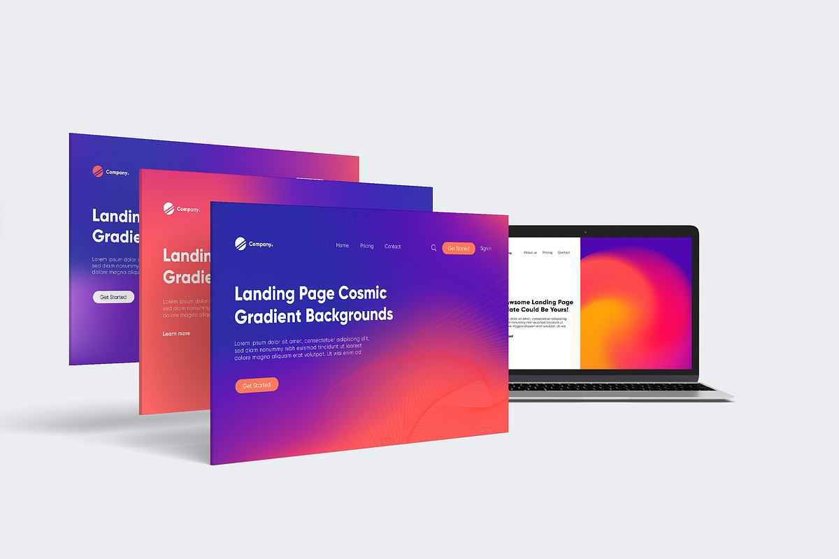 20 Futuristic Vector Web Designs, a Landing Page Template by QASO (Photo 5 of 11)