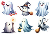 Halloween Ghost Clipart, an Illustration by Pixels.Craft (Thumbnail 3 of 7)