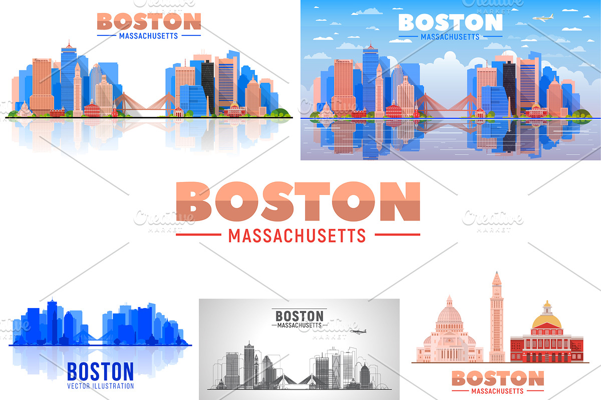 Boston Massachusetts skyline, an Illustration by Sky and glass (Photo 1 of 6)