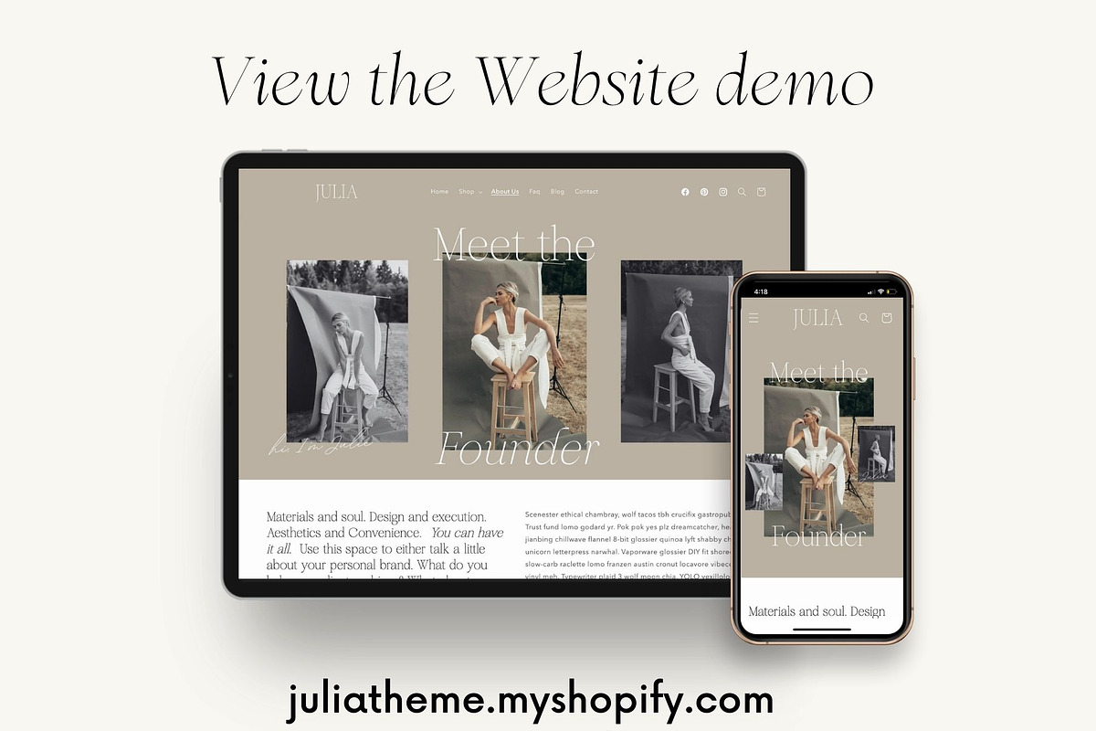 Julia - Chic Shopify Theme, a Shopify Template by Studio Zash (Photo 3 of 11)