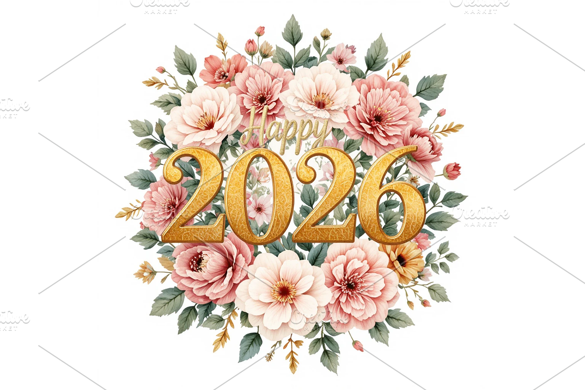 Happy New Year 2026 Celebration, a Seasonal Illustration by Creative design (Photo 5 of 7)