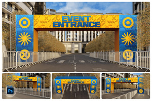 Arch Gate Event Mockup, an Advertising Mockup by Claymoon Lab