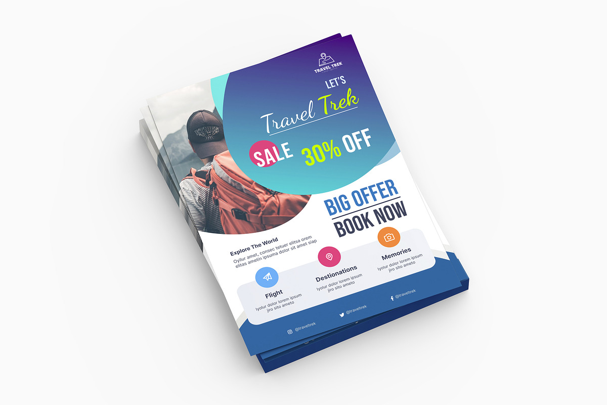 Travel Trek Flyer Template, a Flyer Template by Pixy Digital Canvas (Photo 3 of 4)