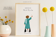 Graduation Girl with Cats Clipart, a Person Illustration by ColorfulPT (Thumbnail 3 of 6)