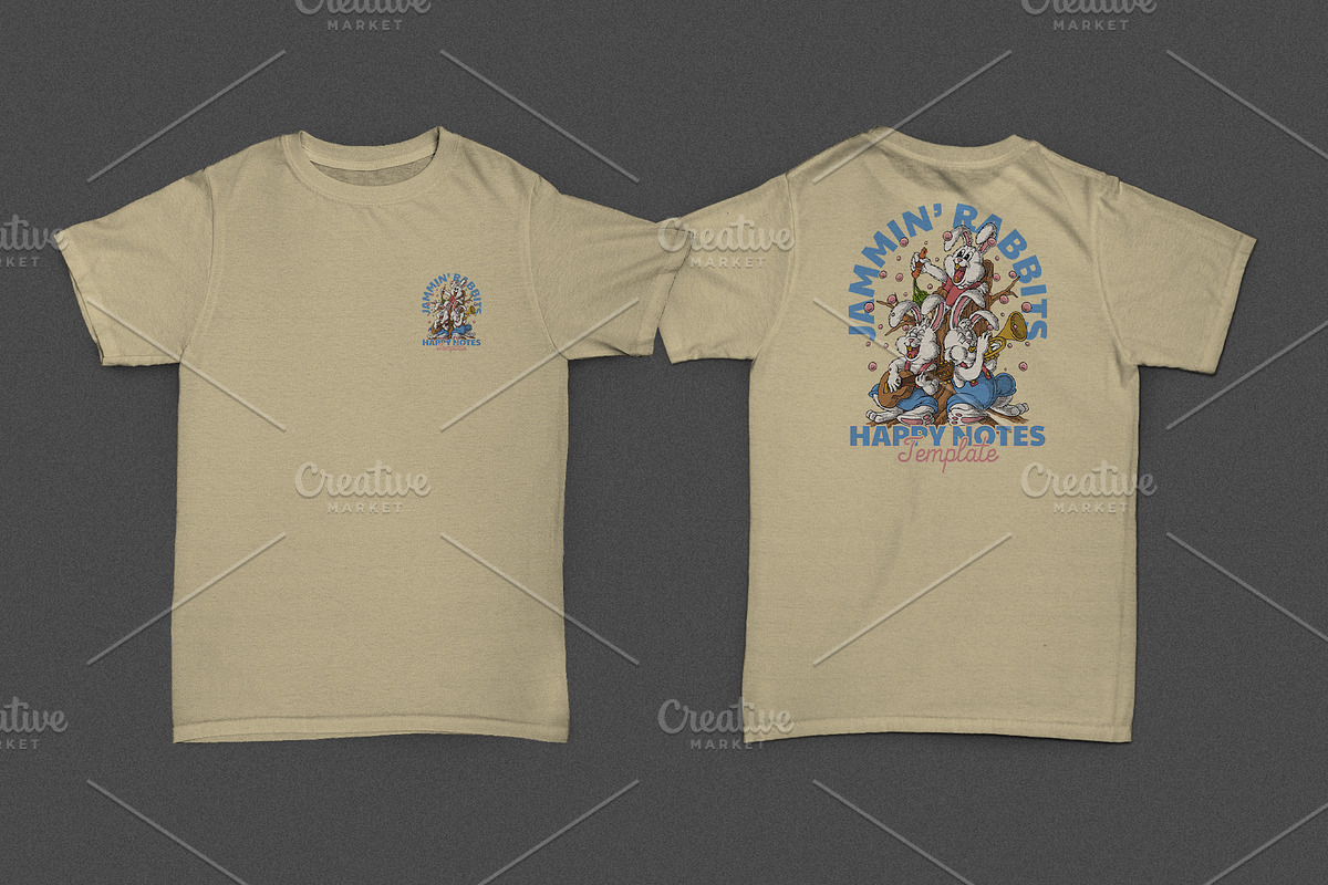 Retro Rabbit Band Playing Music, a Branding & Logo Template by Judsart (Photo 2 of 3)