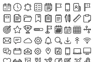 39 Digital Planner Outline Icons, an Outline Icon by adenpinkstore