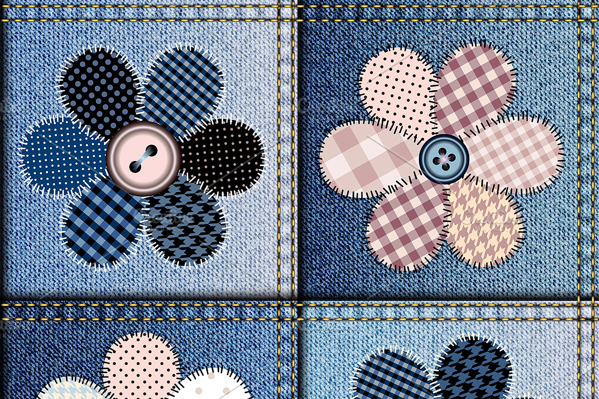 10 Denim vector patterns, a Pattern Graphic by tkdesign (Photo 5 of 13)