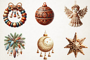 Boho Christmas Decor Clipart, an Illustration by RobertsArt (Thumbnail 2 of 7)