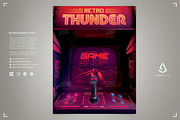 Retro Gaming Synthwave Arcade Flyer, a Flyer Template by Storm Pixels (Thumbnail 1 of 4)