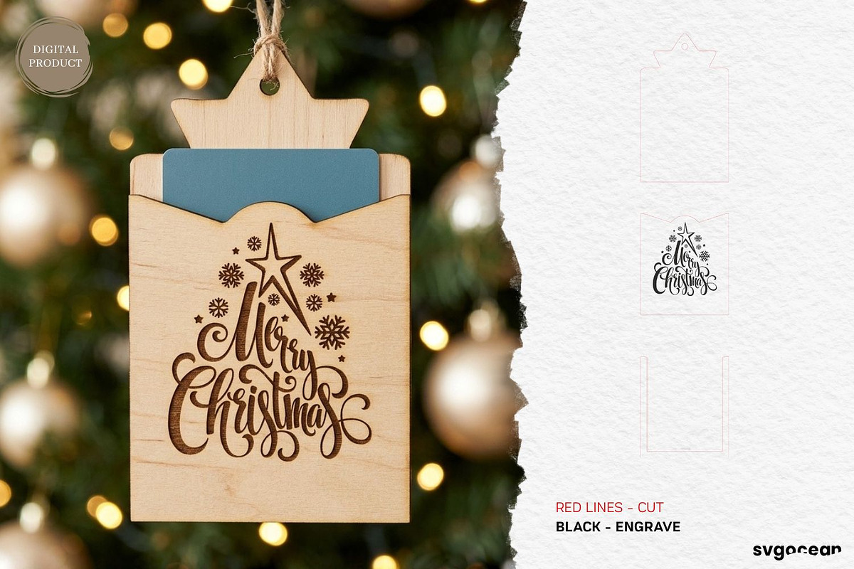 Christmas Card Holders SVG Bundle, a Decorative Illustration by svgocean (Photo 12 of 25)