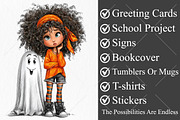 Whimsical Halloween Girl Ghost PNG, a Seasonal Illustration by Canvas Craft (Thumbnail 3 of 10)