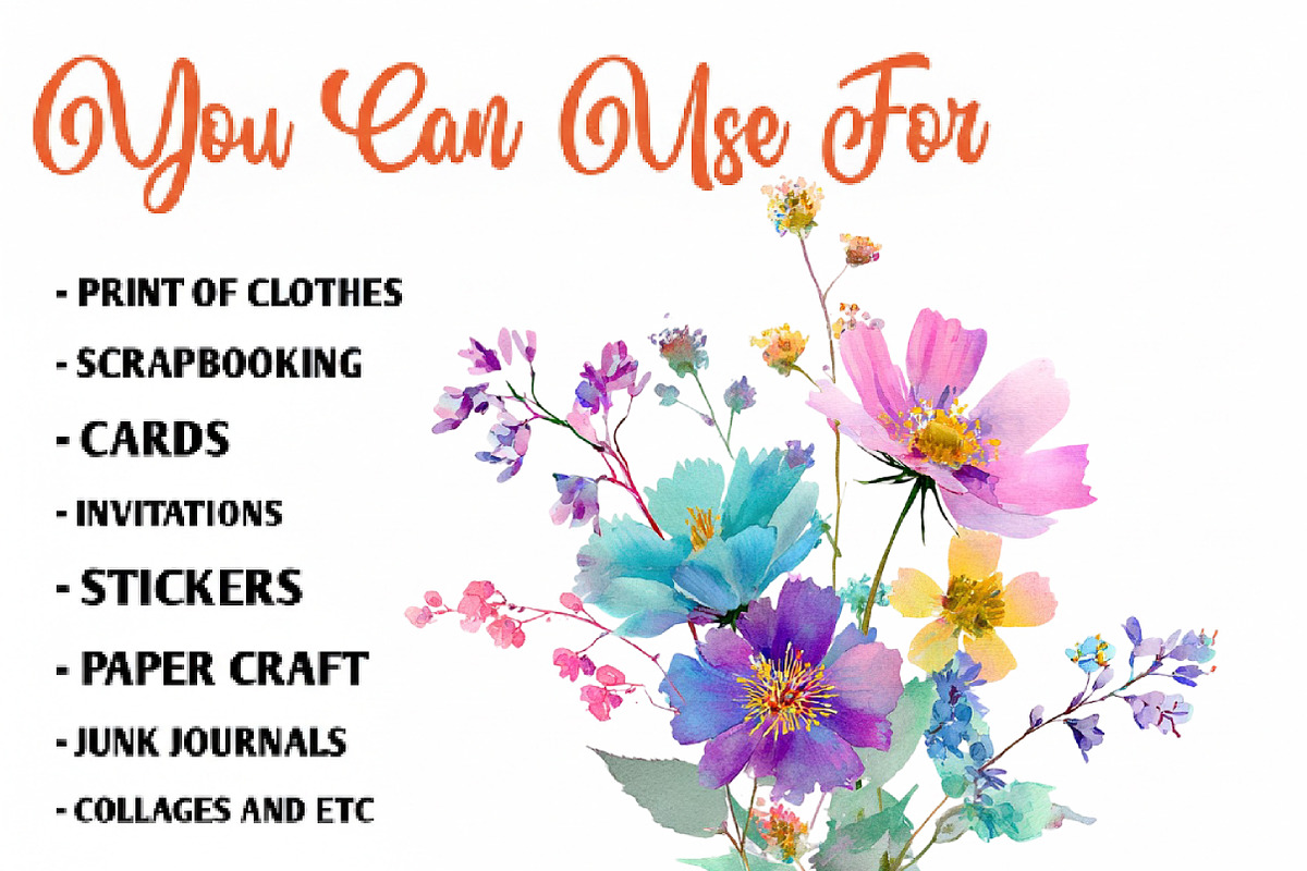 Watercolor Wildflower Clipart Bundle, an Illustration by CreationArt (Photo 3 of 7)