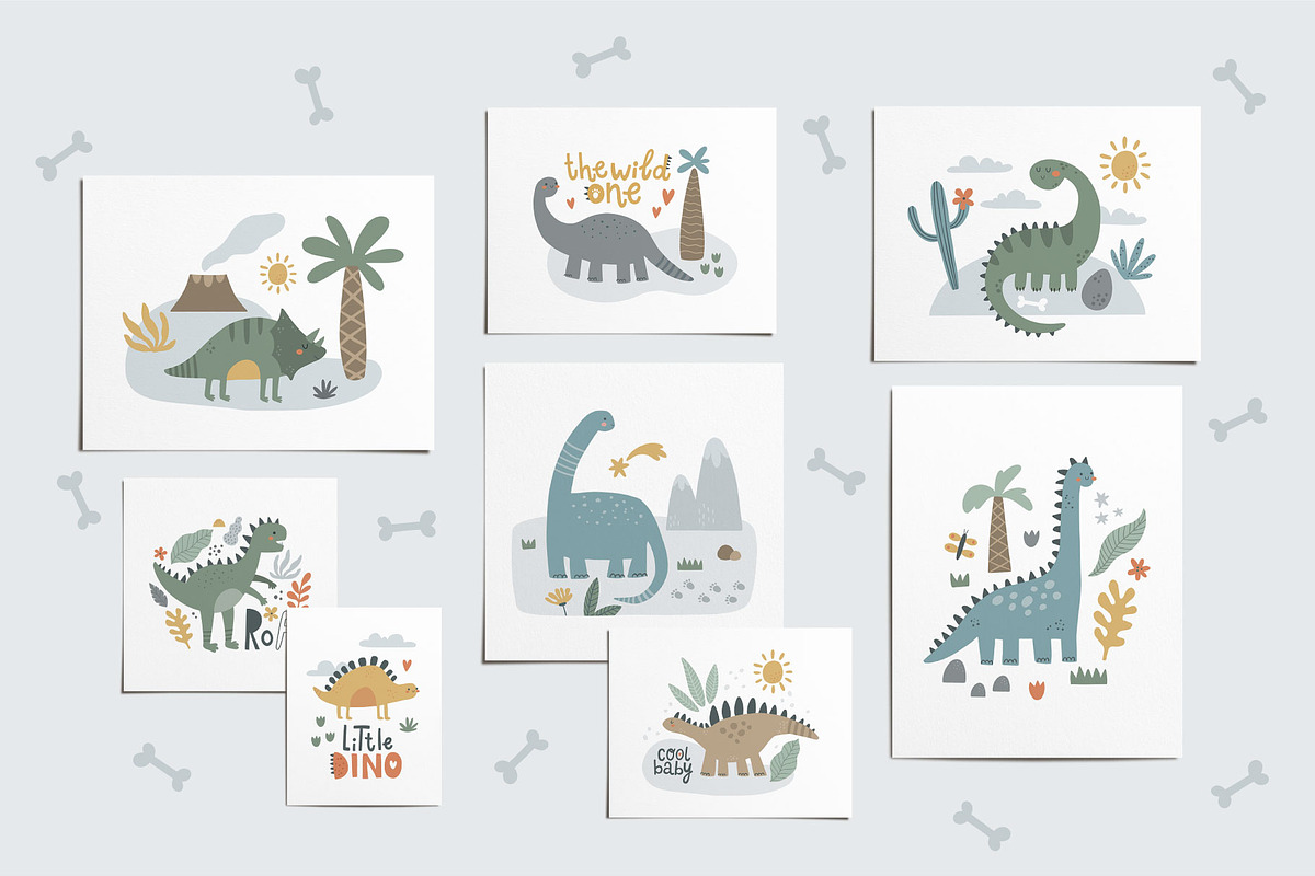 Jurassic Stories dinosaur clipart, an Illustration by Leysan Shayak (Photo 4 of 8)