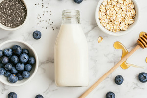 Healthy breakfast on marble, a Photo by Beautiful things