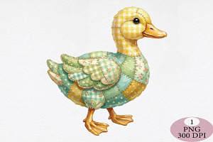 Easter Duck Png, Patchwork Png, an Illustration by Daily.Designs