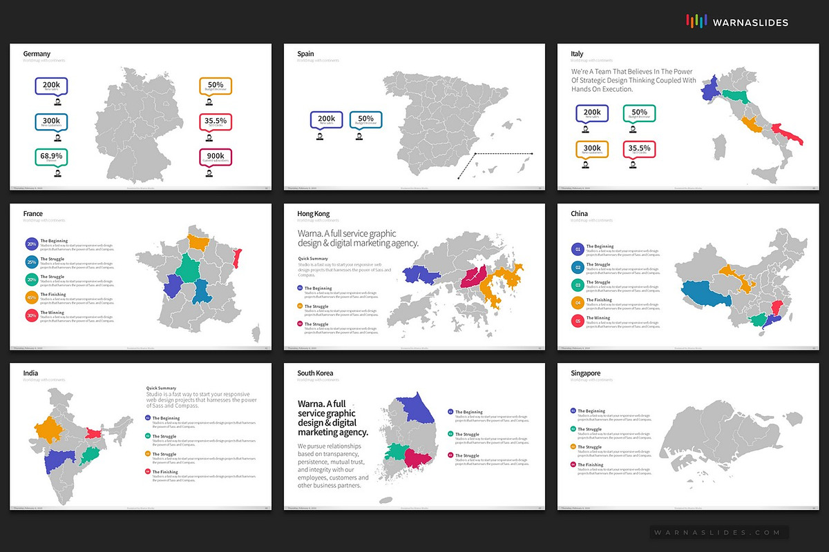 Maps PowerPoint Templates, a Presentation Template by Warna Works (Photo 8 of 10)