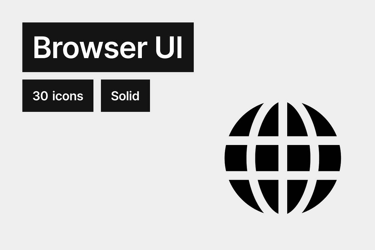 Browser UI Solid - 30 icons, a Solid Icon by Pictomate (Photo 1 of 6)