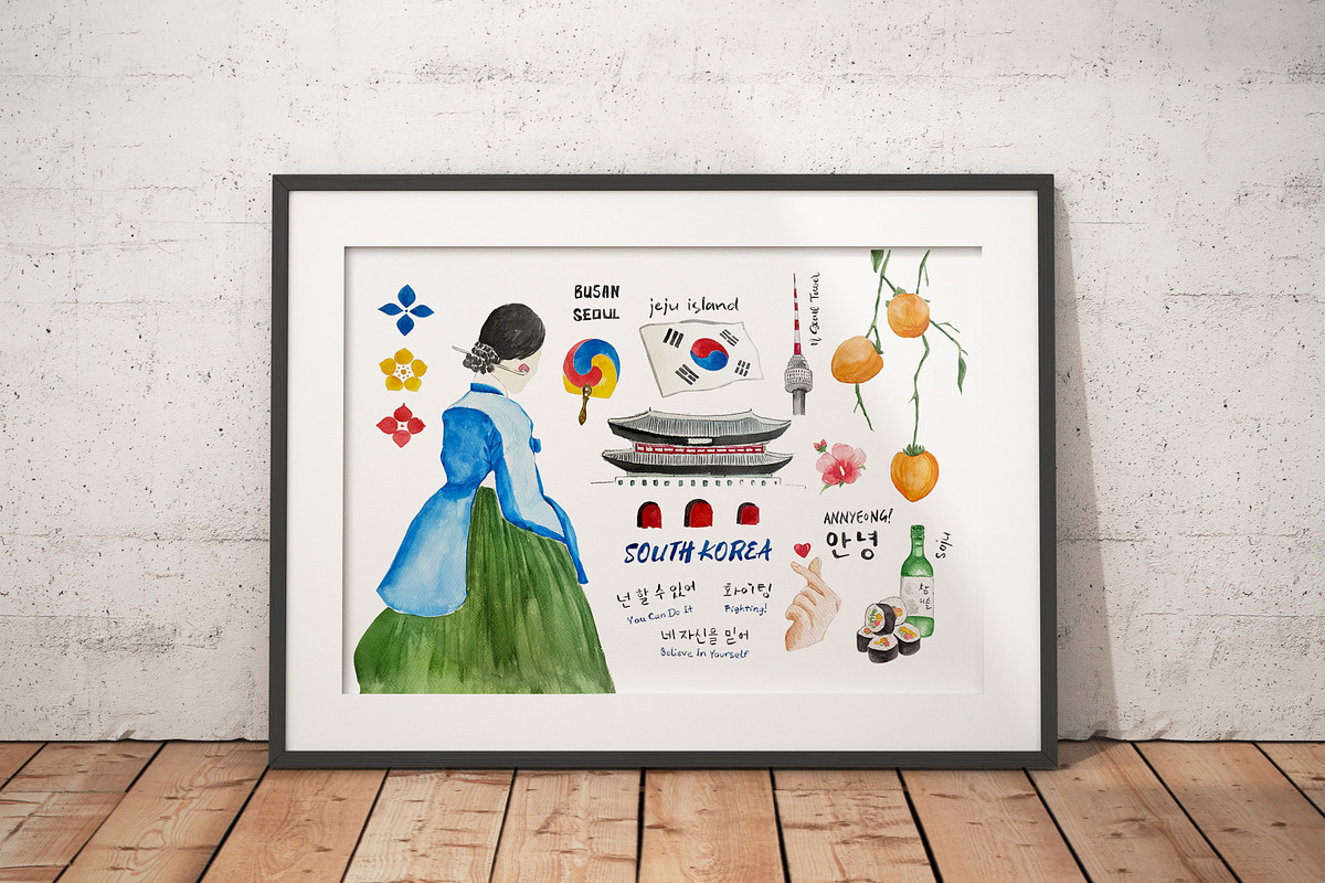 Watercolor -KOREA POSTER, a Decorative Illustration by bylin_illustration (Photo 3 of 3)