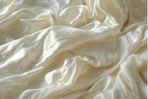 Bedding white silk. Generate Ai, a Background Photo by Ylivdesign