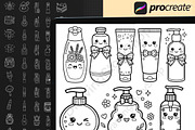 170 Kawaii Skincare Procreate Stamps, a Brush Add-On by DrawingStoryShop (Thumbnail 2 of 6)