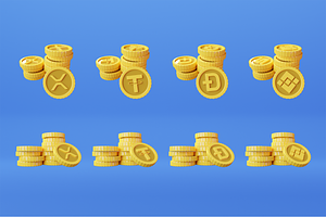 3D Cryptocurrency Icons