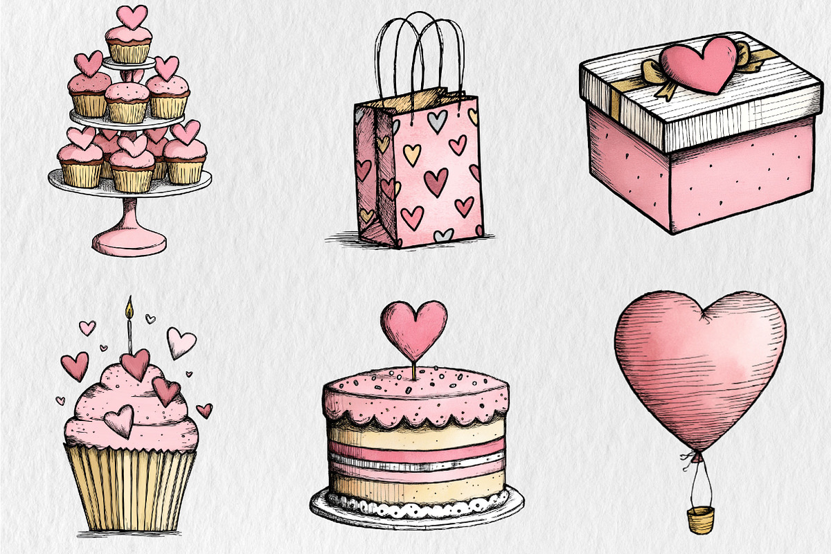 Valentine Birthday Clipart, a Seasonal Illustration by Rose Art (Photo 2 of 6)
