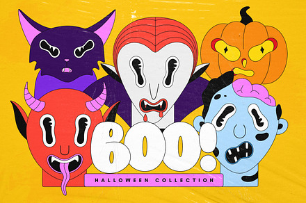 BOO! - Halloween Collection, a Seasonal Illustration by Leila Divine