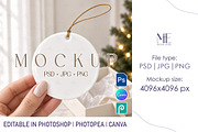 Christmas Ceramic Ornament Mockup, a Merchandise Mockup by Mie Mockup Studio (Thumbnail 1 of 7)