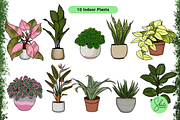 Indoor Plants Cliparts - Colored Set, an Object Illustration by shielscreations (Thumbnail 2 of 3)