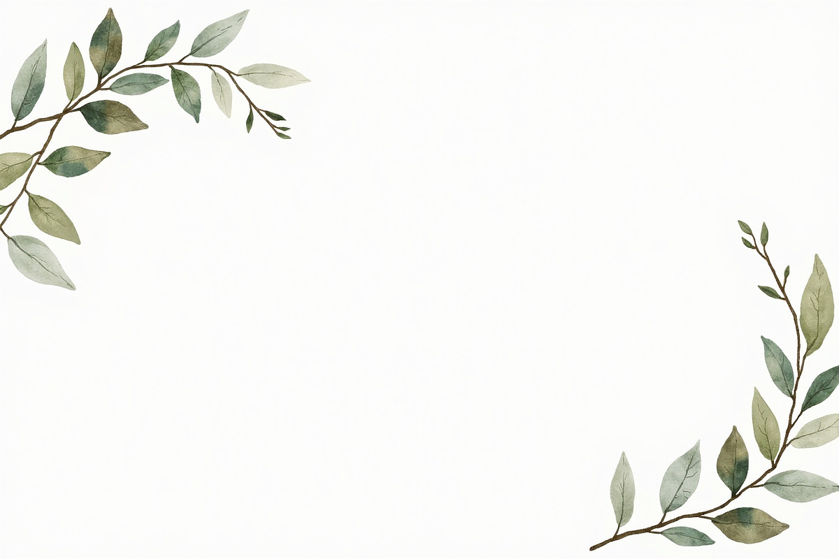 Sage Greenery Watercolor Frame Set, an Illustration by hafijul (Photo 10 of 10)