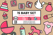Baby Set Outlined & Colored, an Outline Icon by DeniseUytiepo (Thumbnail 1 of 5)