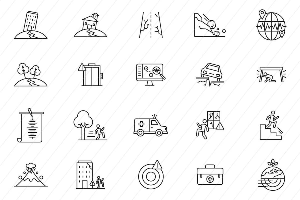 Earthquake Icons, an Icon by Graphic Pear