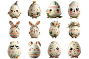 Funny Eggs Easter Clipart, an Illustration by DreamArtGraphic (Thumbnail 2 of 4)