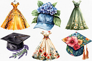 Floral Graduation Caps & Gowns, an Illustration by Canvas Craft (Thumbnail 3 of 8)