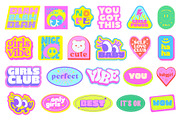 GIRLS CLUB - VECTOR Y2K STICKERS SET, an Object Graphic by craftlove (Thumbnail 2 of 13)