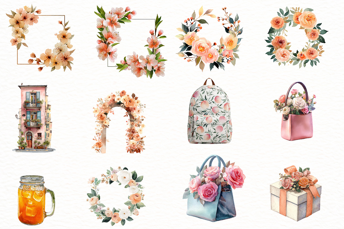 Watercolor Summer Planner Clipart, an Illustration by Designworld (Photo 3 of 5)